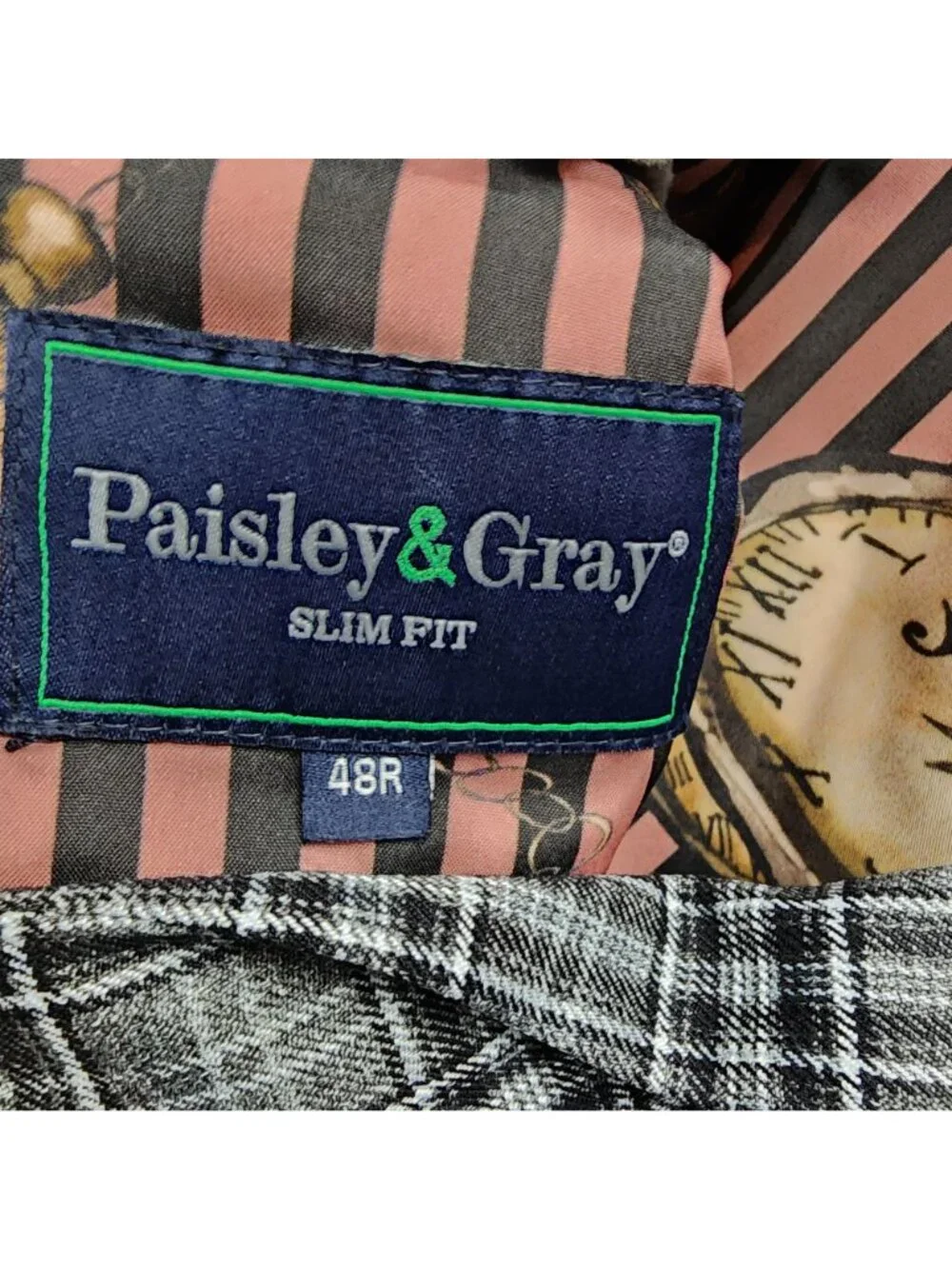 Paisley & Gray Suit Mens 48R Gray Plaid Slim Fit 2 Button Blazer *NWT*